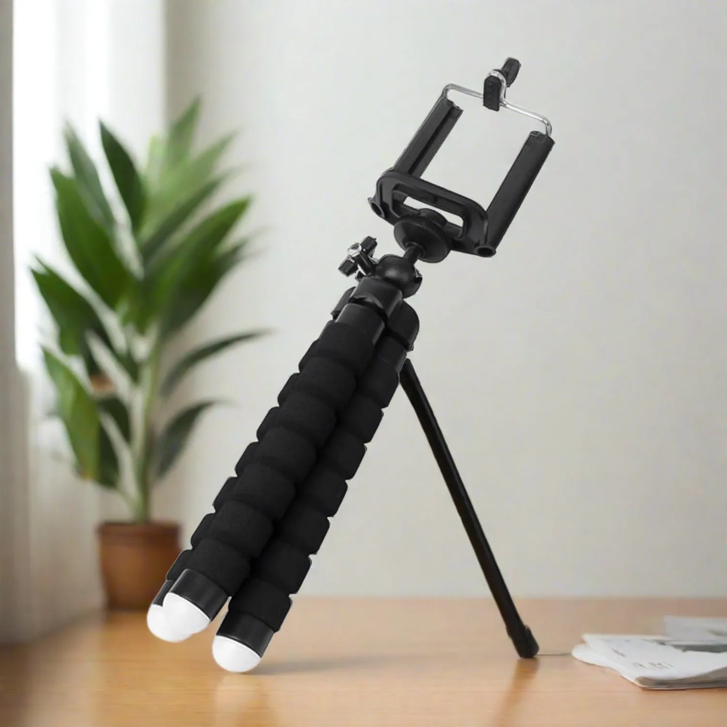 0266 Portable Mini Octopus Tripod Stand with Phone Holder for Live Selfie, Mobile Phone Portable and Adjustable Stent