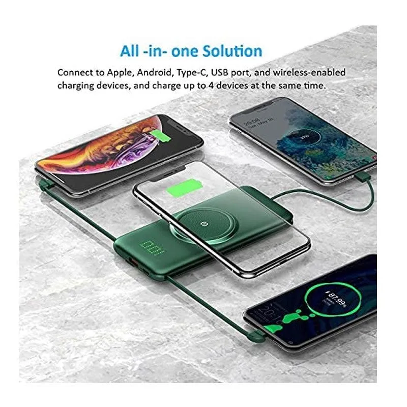 10000mAh Portable Wireless PowerBank Q-CD667 Green