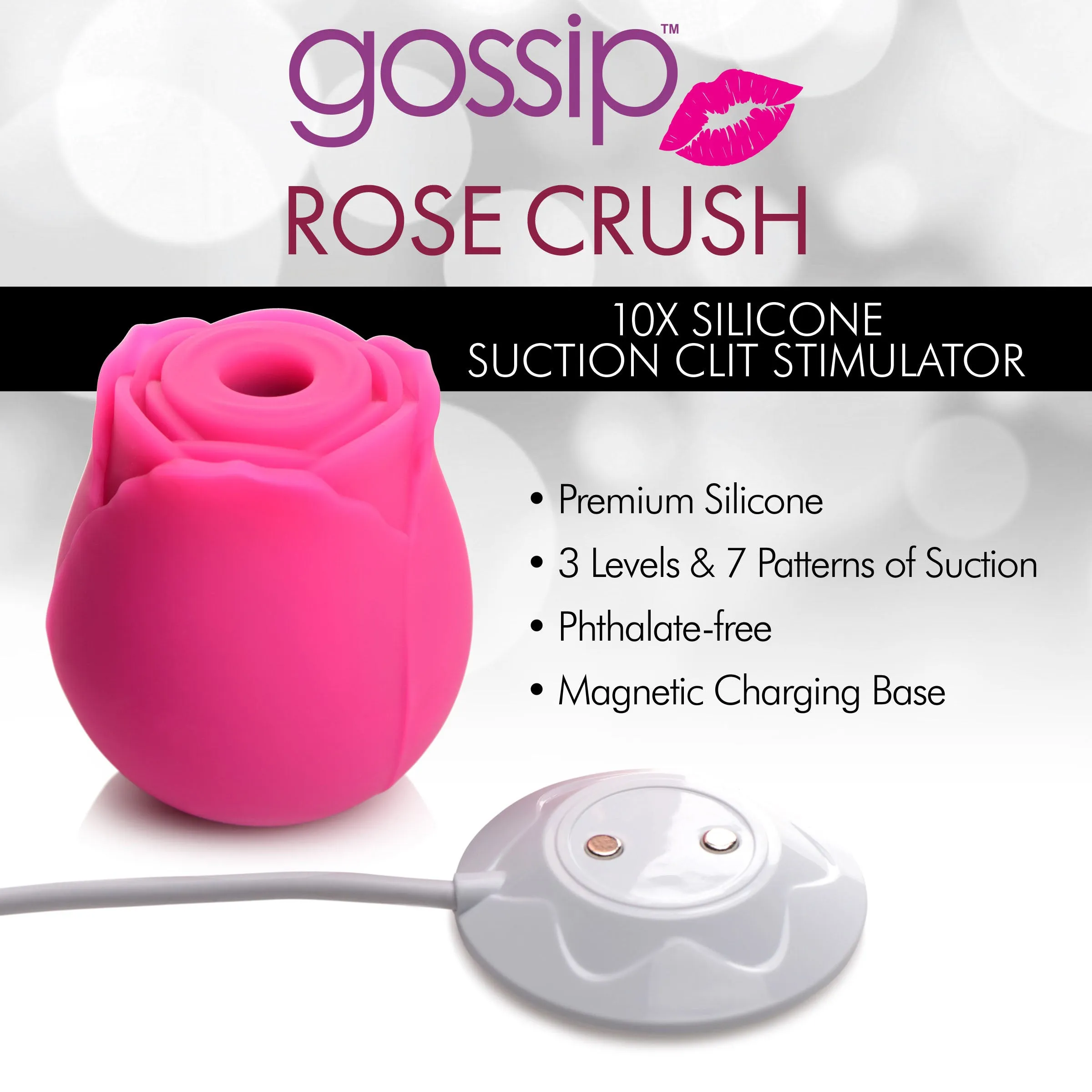 10X Rose Silicone Clitoral Stimulator