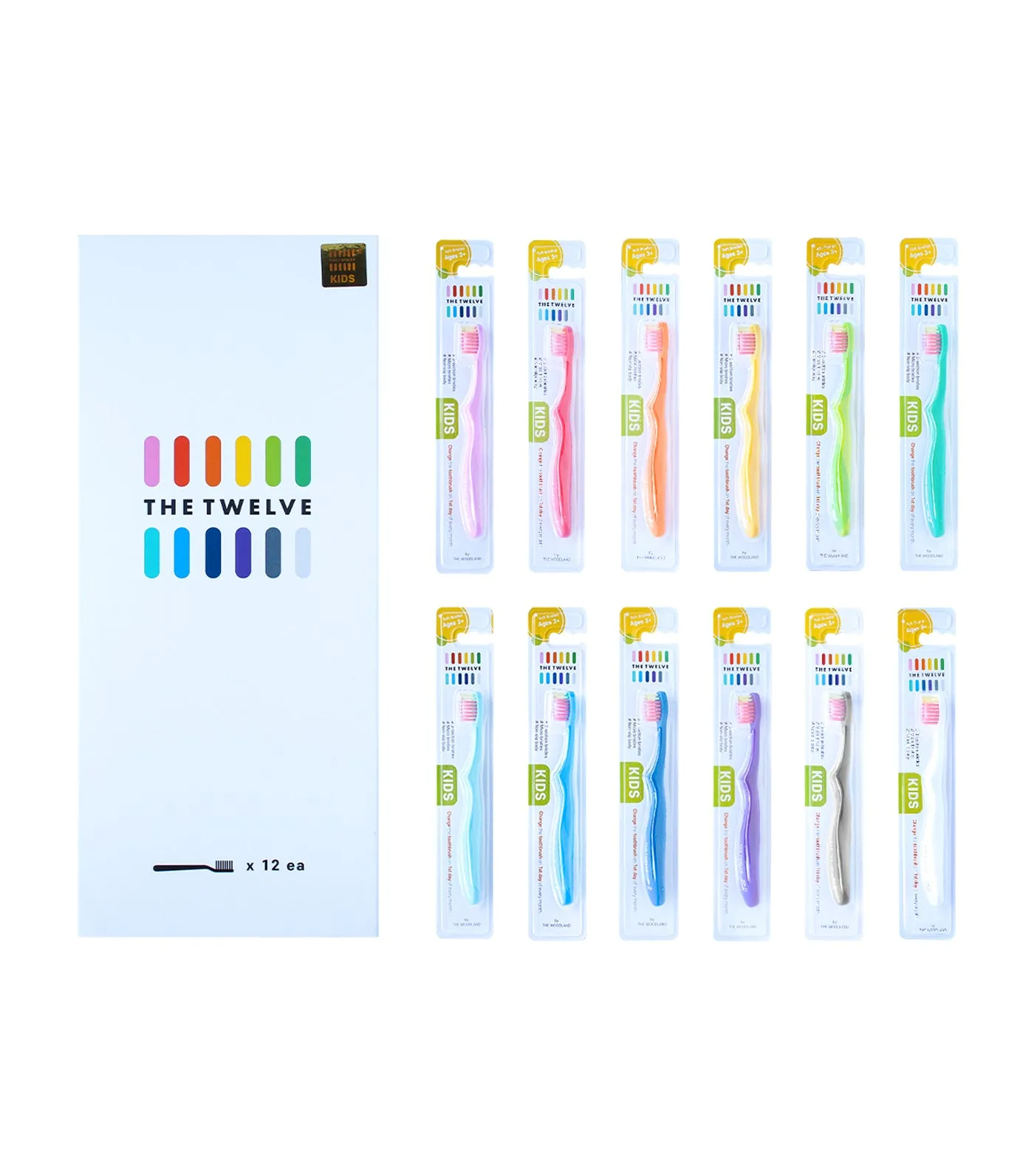 12-Piece Kids Toothbrush Set - Vivid