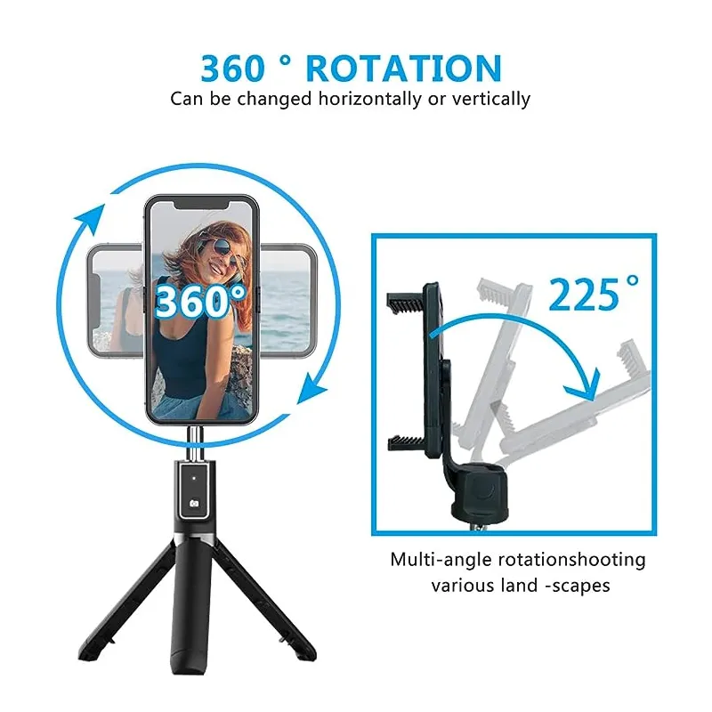 2-In-1 Bluetooth Selfie Stick With Double Fill Ring Light