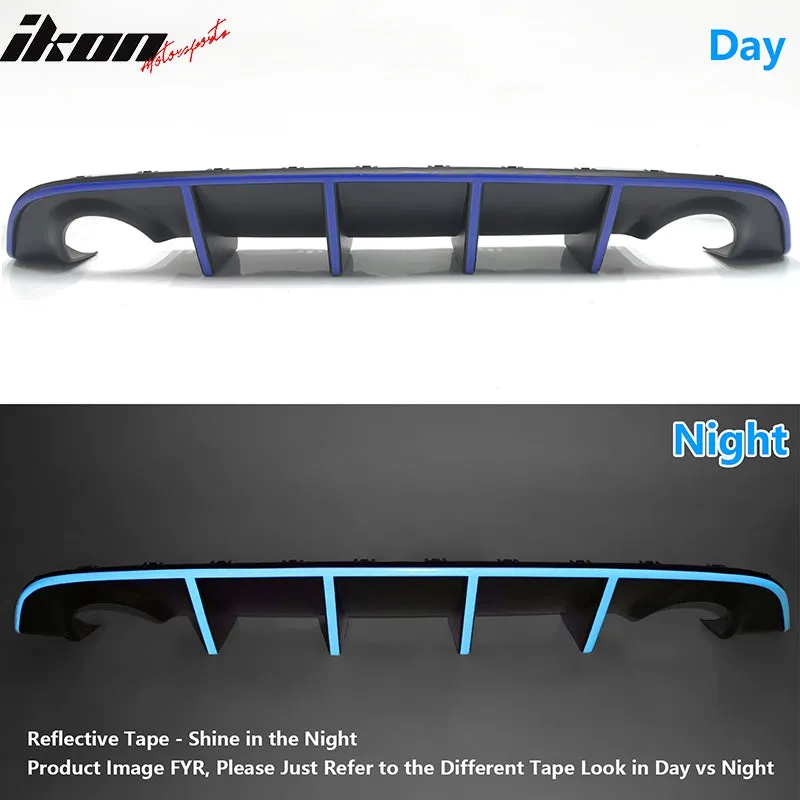 2015-2023 Dodge Charger Rear Diffuser & Red LED Blue Reflective Tape