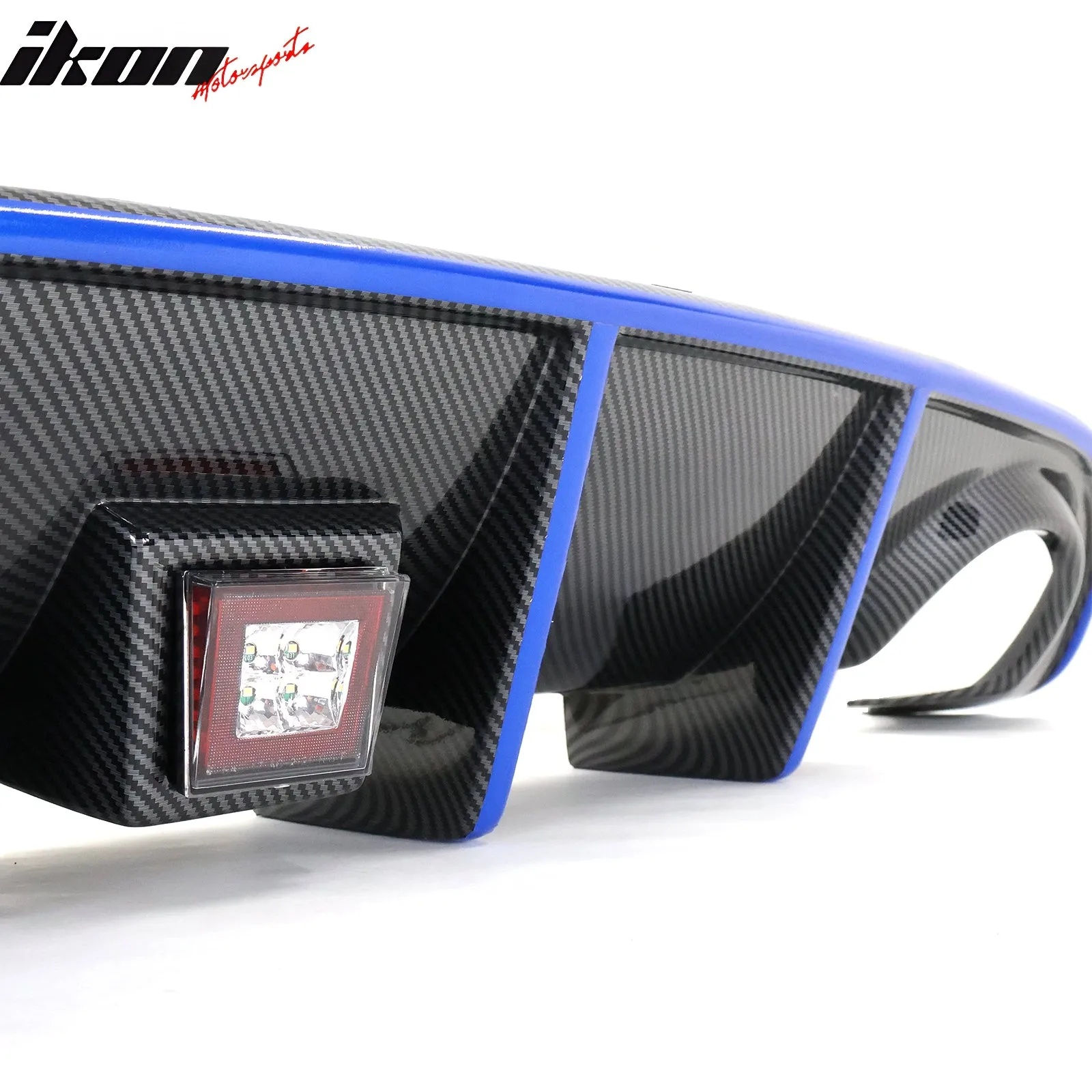 2015-2023 Dodge Charger Rear Diffuser & Red LED Blue Reflective Tape