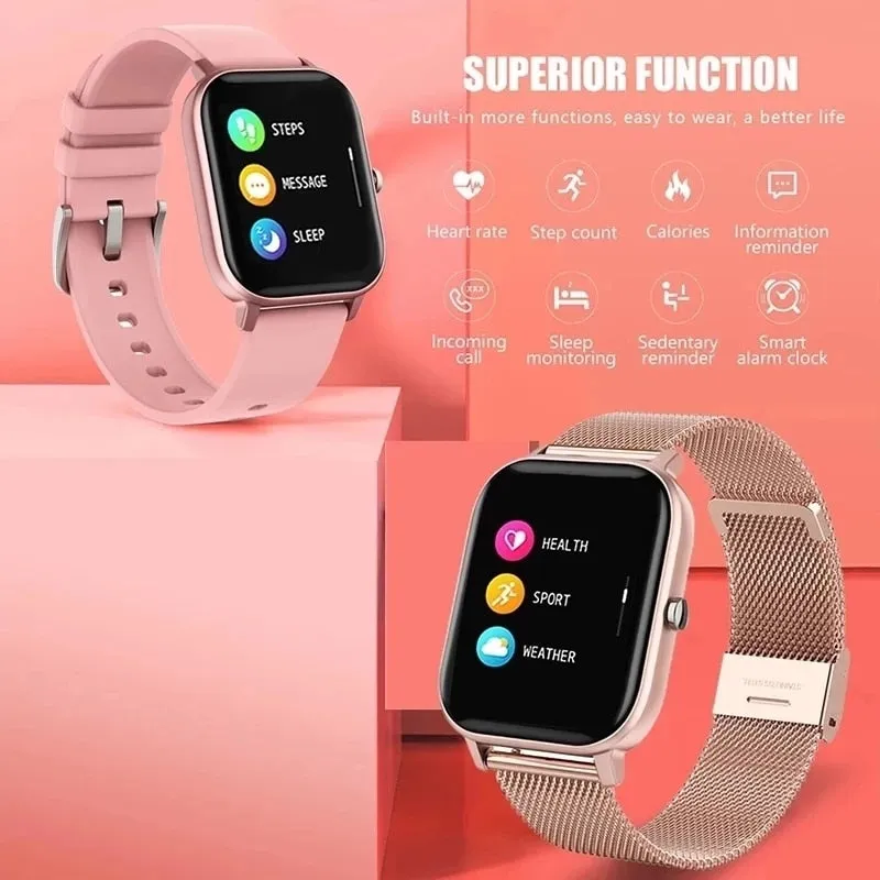 2022 New Smart Watch Women Men Full Touch Dial Call Fitness Tracker IP67 Waterproof Bluetooth Answer Call Smartwatch Woman Box