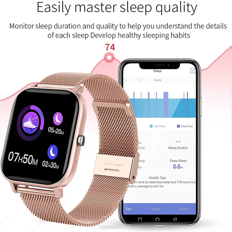 2022 New Smart Watch Women Men Full Touch Dial Call Fitness Tracker IP67 Waterproof Bluetooth Answer Call Smartwatch Woman Box