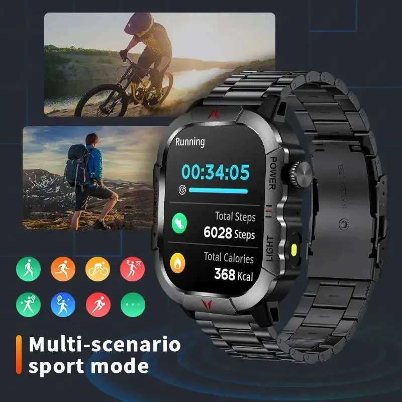 2024 New LED Men's Smart Watch HD Touch Screen Bluetooth Call Multi Sports Mode Health Monitoring IP68 Waterproof Smart Watch