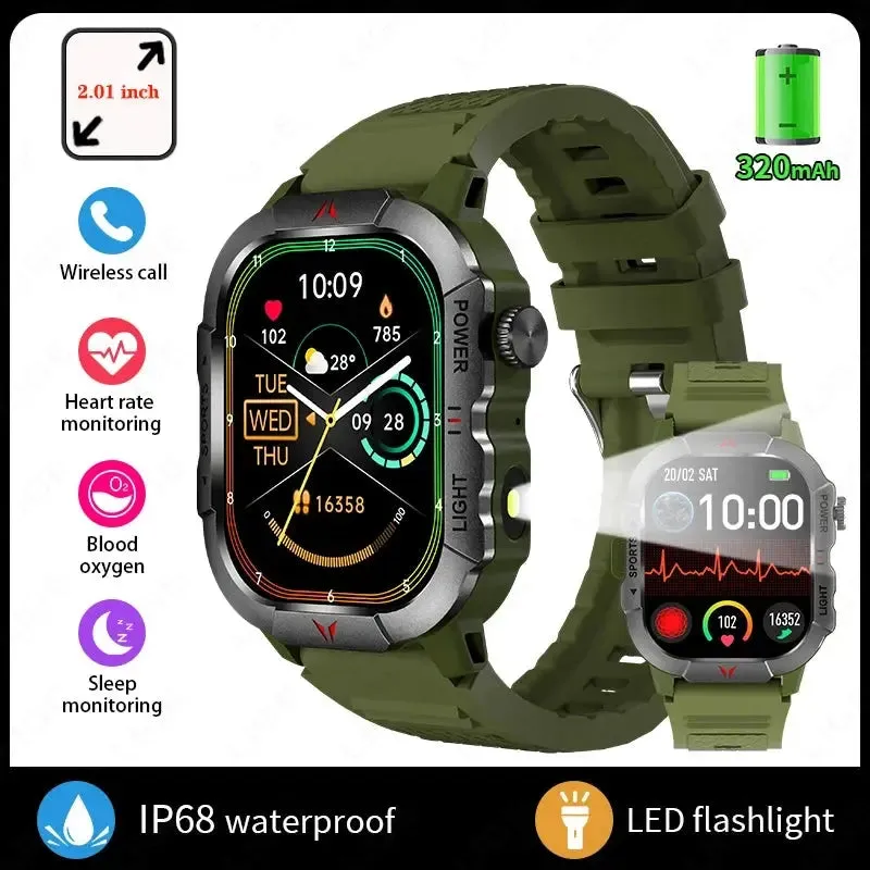 2024 New LED Men's Smart Watch HD Touch Screen Bluetooth Call Multi Sports Mode Health Monitoring IP68 Waterproof Smart Watch