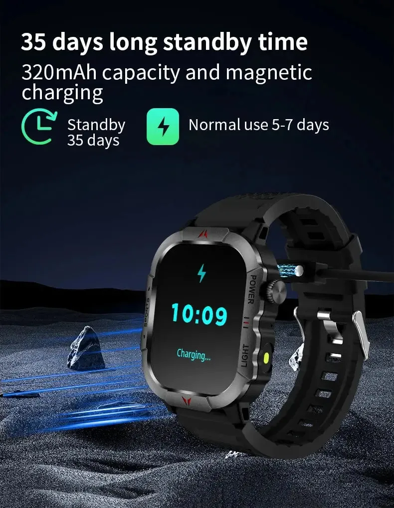 2024 New LED Men's Smart Watch HD Touch Screen Bluetooth Call Multi Sports Mode Health Monitoring IP68 Waterproof Smart Watch