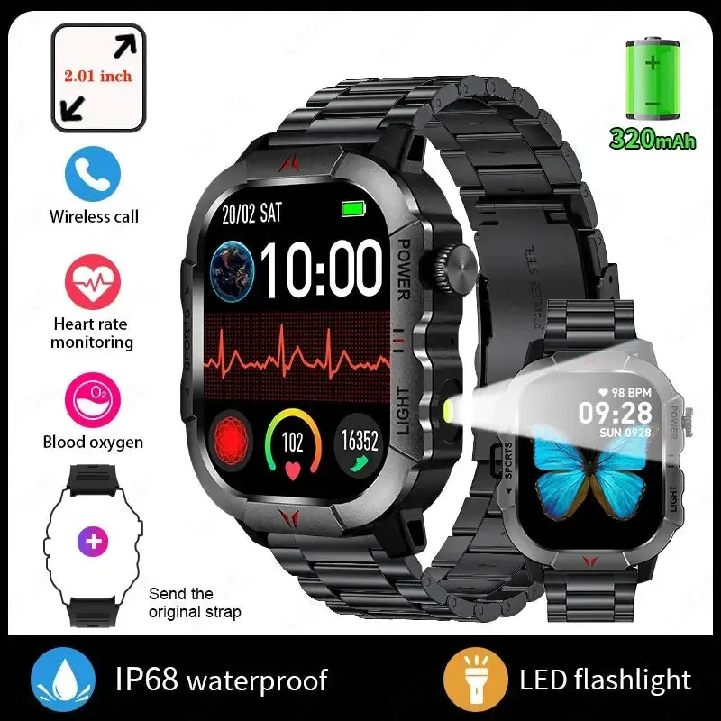 2024 New LED Men's Smart Watch HD Touch Screen Bluetooth Call Multi Sports Mode Health Monitoring IP68 Waterproof Smart Watch