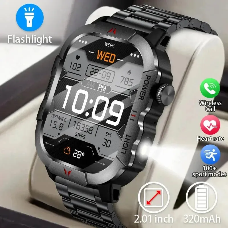 2024 New LED Men's Smart Watch HD Touch Screen Bluetooth Call Multi Sports Mode Health Monitoring IP68 Waterproof Smart Watch