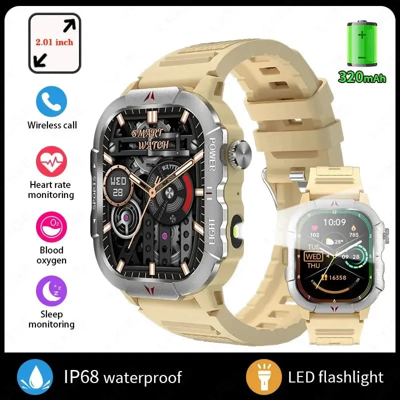 2024 New LED Men's Smart Watch HD Touch Screen Bluetooth Call Multi Sports Mode Health Monitoring IP68 Waterproof Smart Watch