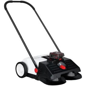 22" Battery Powered Push Sweeper With Double Brush System 18V Lithium-Ion