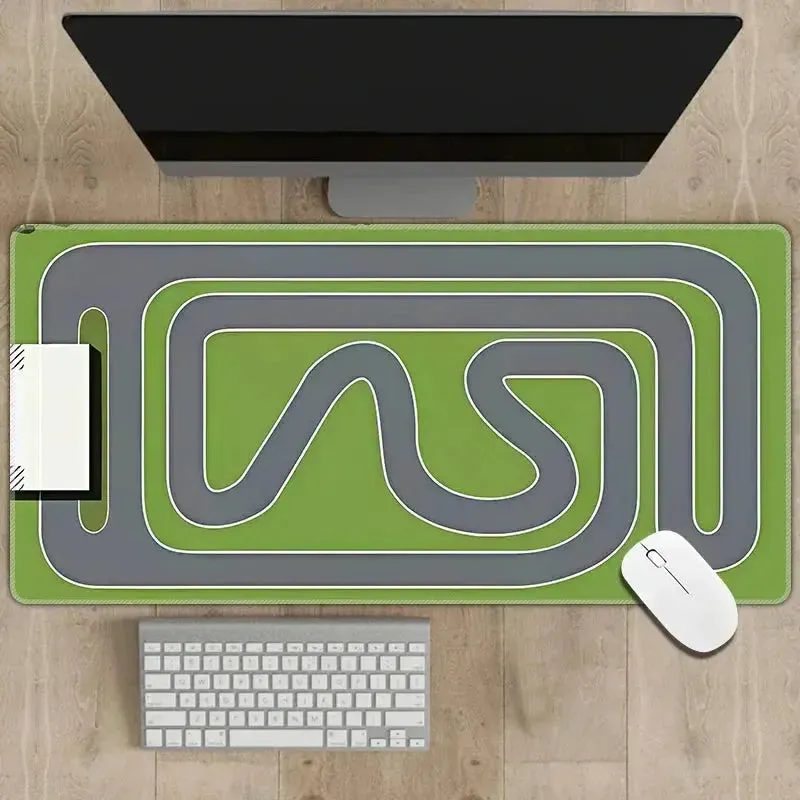 2mm Thick Non-Slip Rubber Mouse Pad 300x700mm with Traffic Simulation Design - Multipurpose Desk Mat