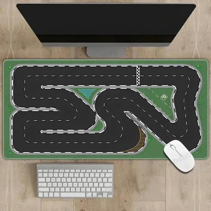 2mm Thick Non-Slip Rubber Mouse Pad 300x700mm with Traffic Simulation Design - Multipurpose Desk Mat