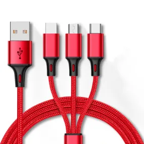 3-in-1 USB Cable 1.2 Metres - Go Anywhere - Charge Anything