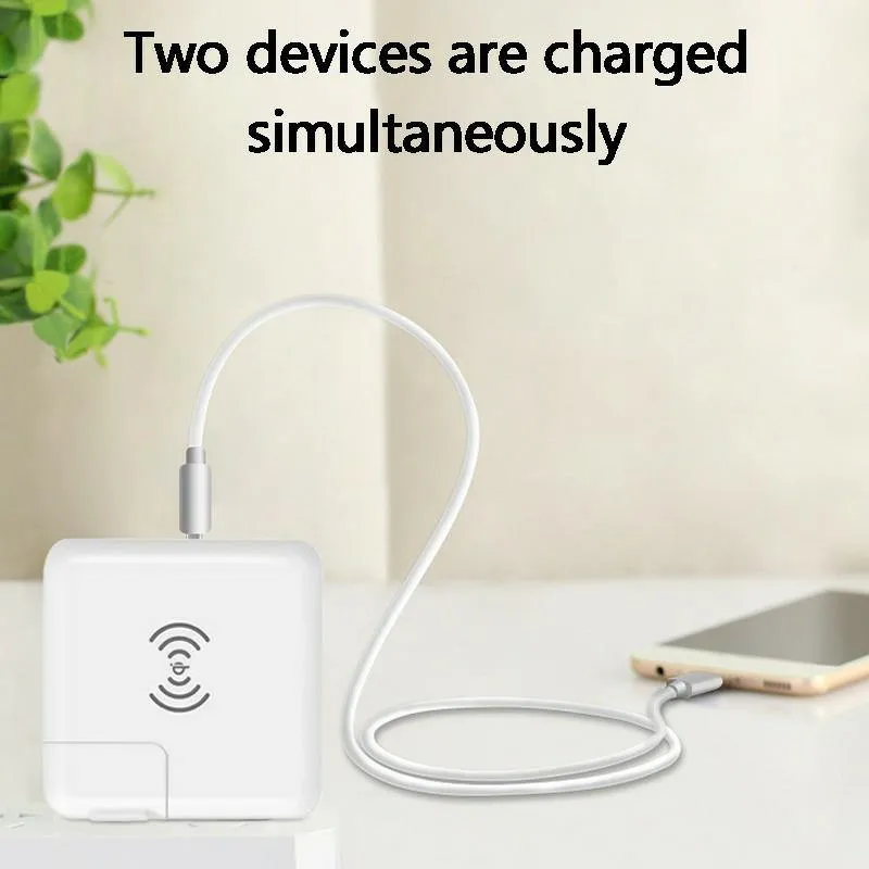 3 In 1 Wireless Charging 10000mah Power Bank Wall Charger With Built In Cable