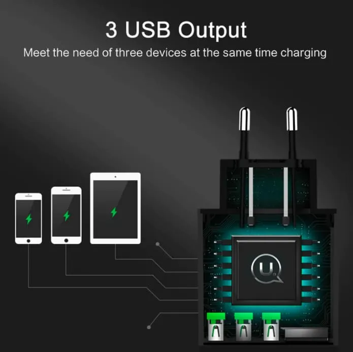 3 USB Ports Charger with Display