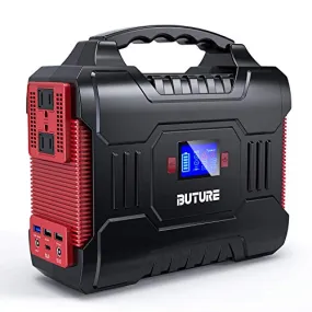 300W Portable Power Station, BUTURE 266Wh Solar Outdoor Generator, 72000mAh 60W PD Power Bank with Dual 110V Pure Sine Wave AC Outlets 12V/10A DC Out, CPAP Battery Power Supply for Camping Emergency