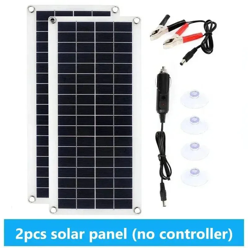 300W Versatile Flexible Solar Panel with Dual USB and 10A-60A Controller for Charging Phones, Cars, Yachts, and RVs