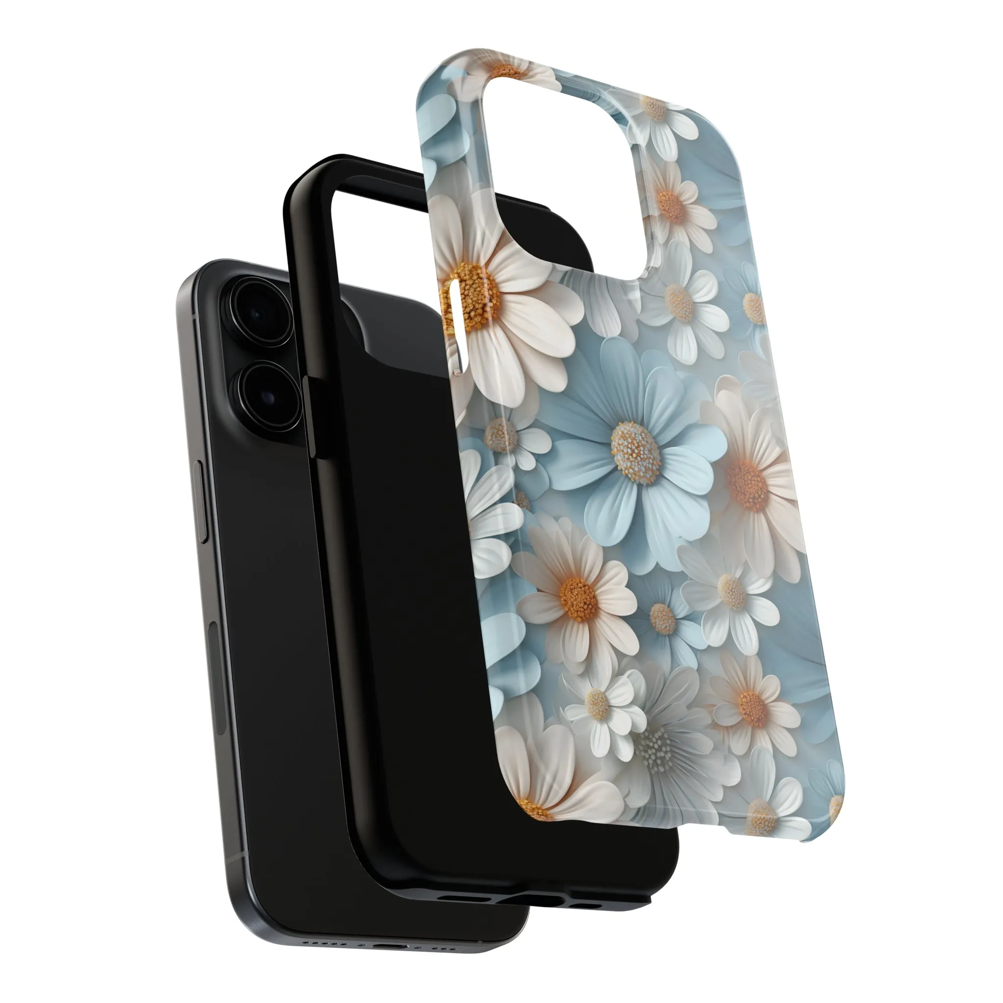 3D Daisy Digital print Design Tough Phone Case compatible with a large variety of iPhone models, Gift, Phone Case