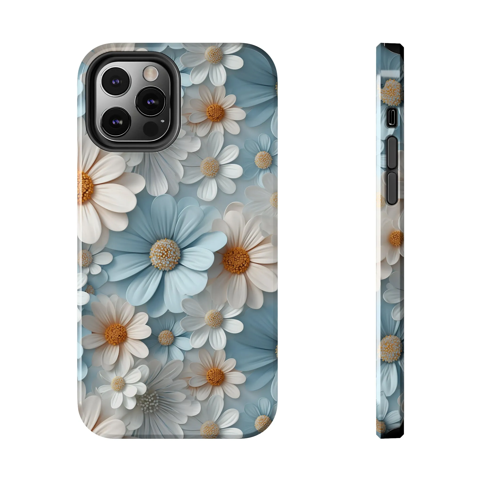 3D Daisy Digital print Design Tough Phone Case compatible with a large variety of iPhone models, Gift, Phone Case