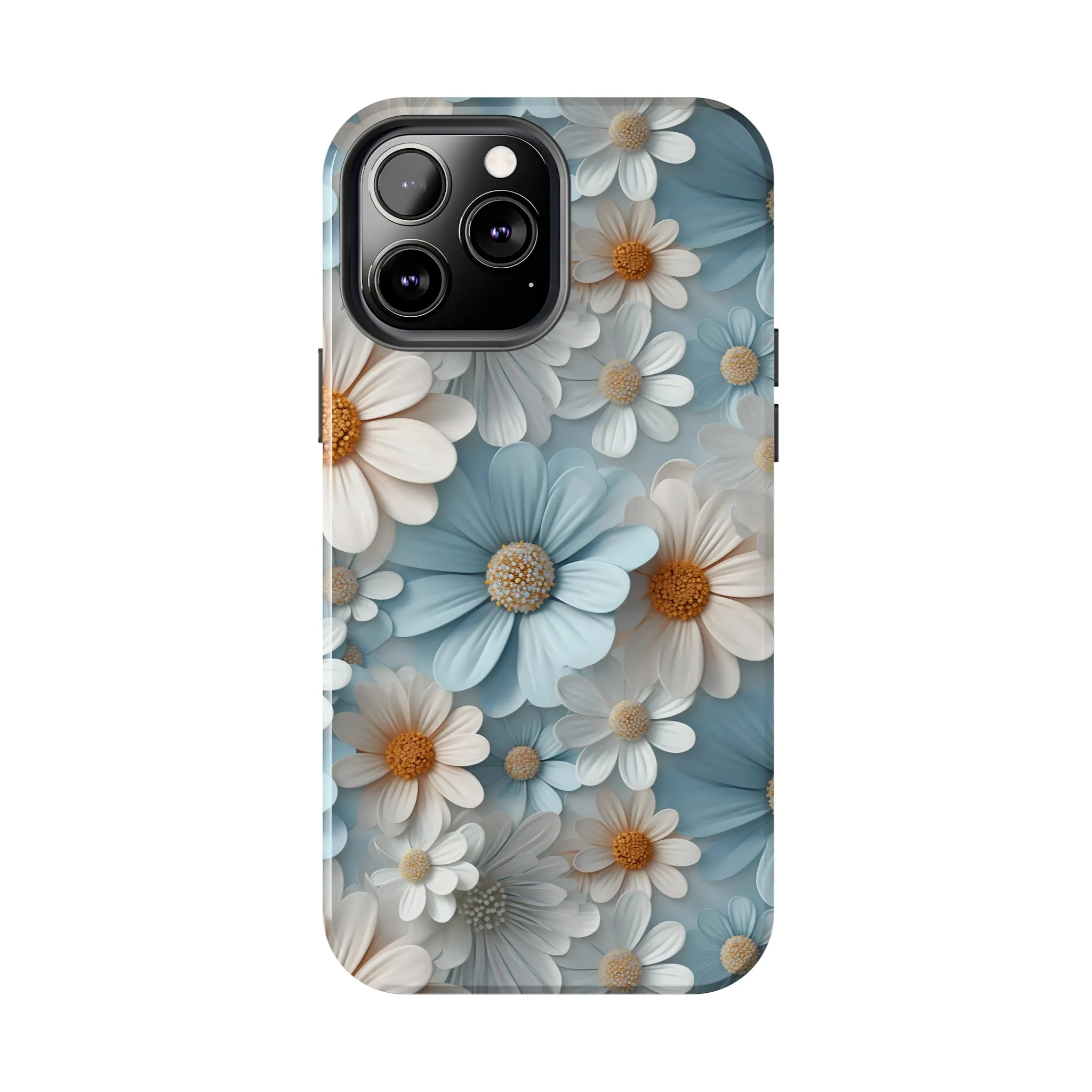 3D Daisy Digital print Design Tough Phone Case compatible with a large variety of iPhone models, Gift, Phone Case