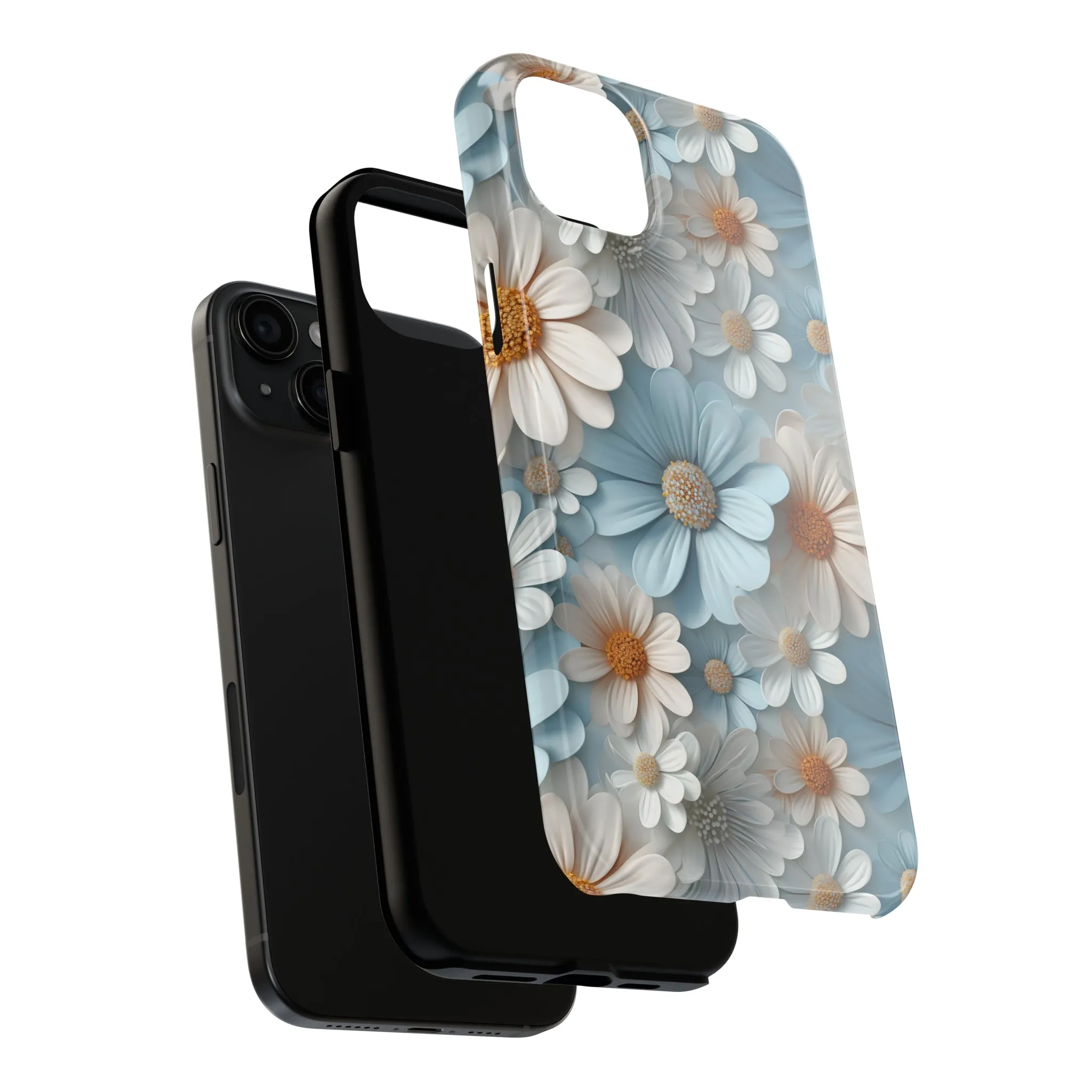 3D Daisy Digital print Design Tough Phone Case compatible with a large variety of iPhone models, Gift, Phone Case