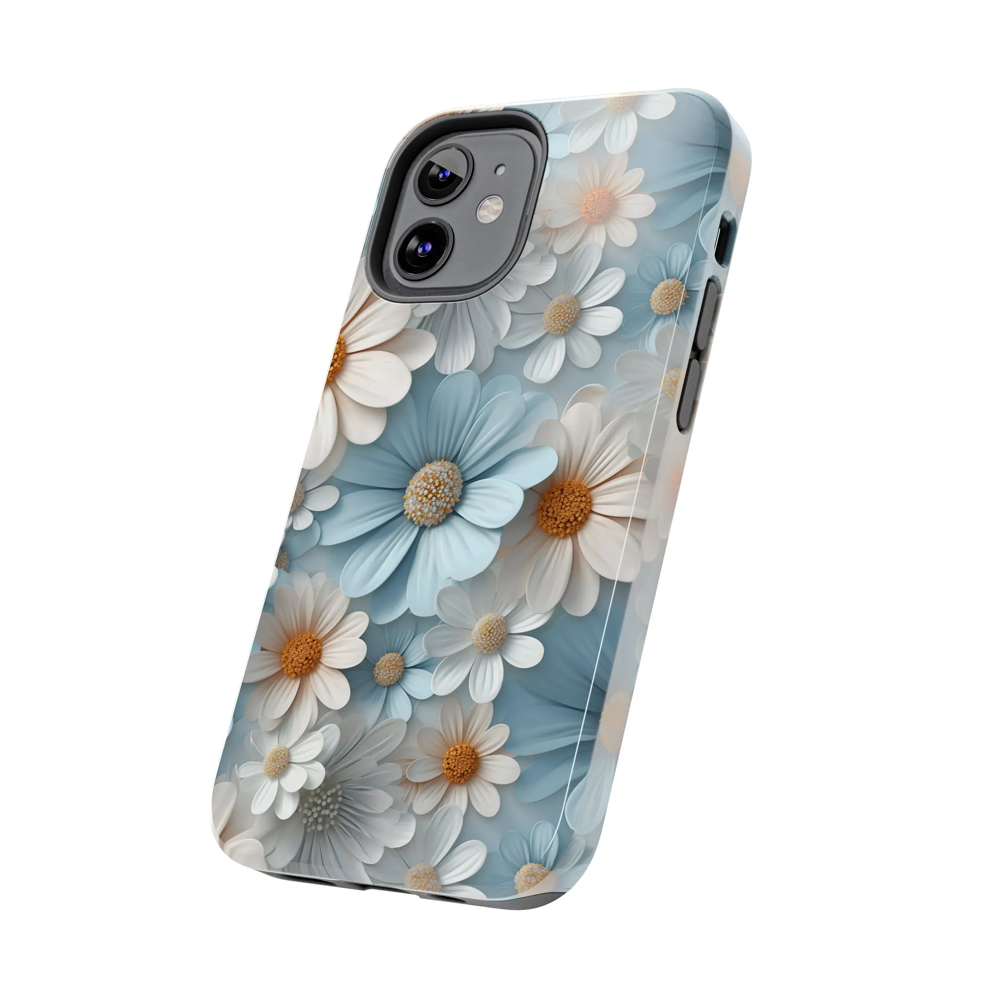 3D Daisy Digital print Design Tough Phone Case compatible with a large variety of iPhone models, Gift, Phone Case