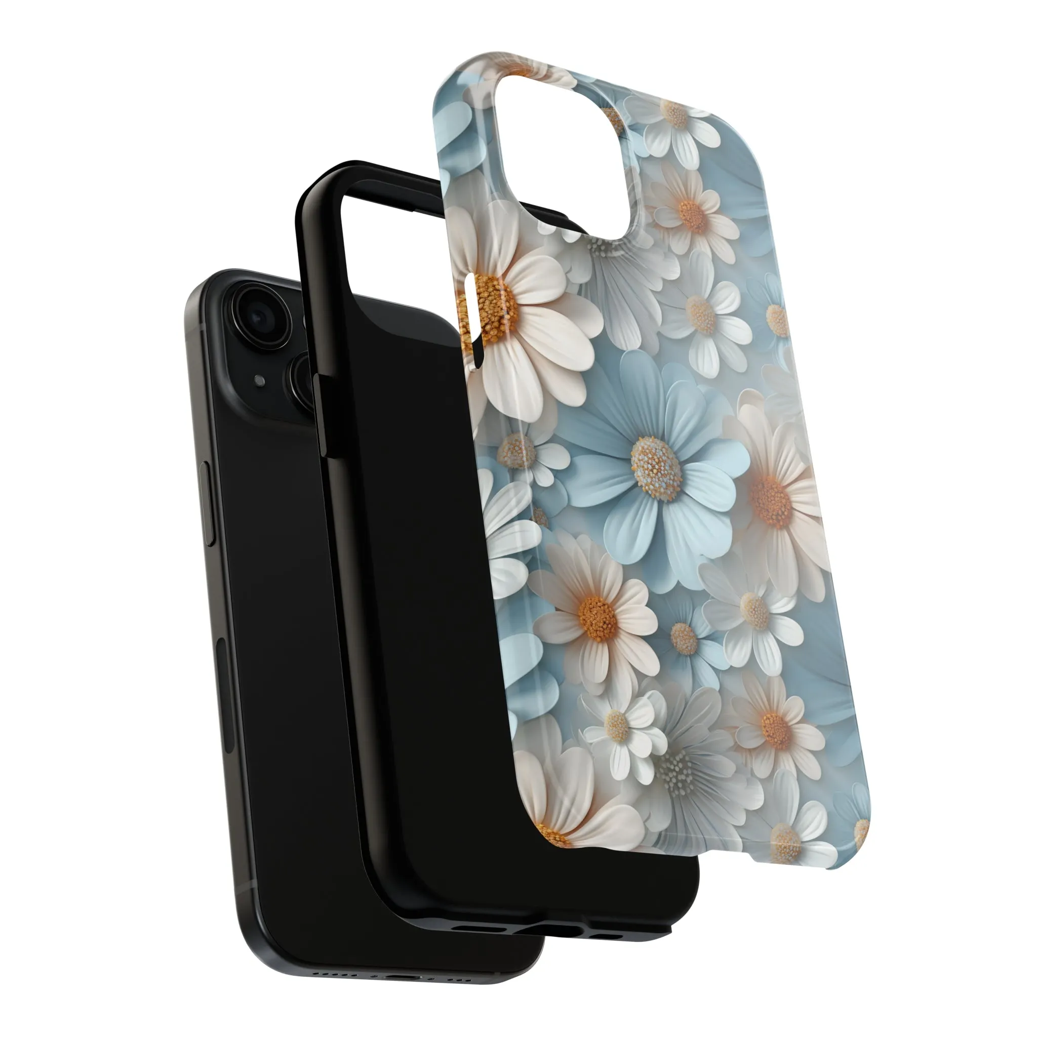 3D Daisy Digital print Design Tough Phone Case compatible with a large variety of iPhone models, Gift, Phone Case