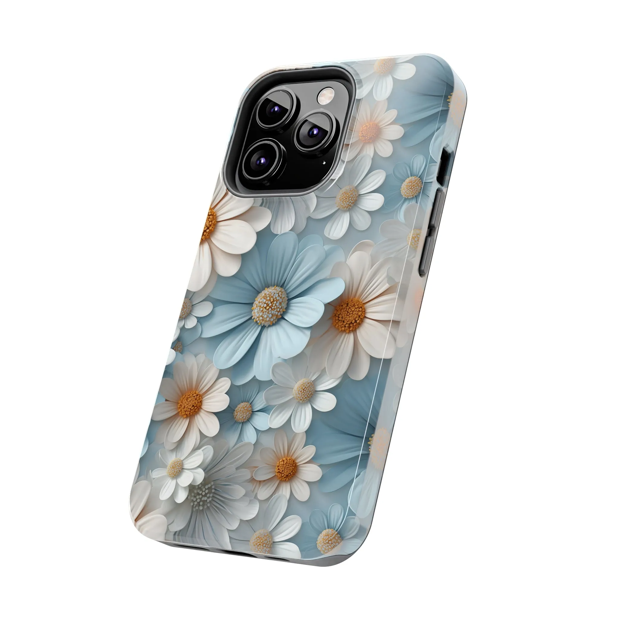 3D Daisy Digital print Design Tough Phone Case compatible with a large variety of iPhone models, Gift, Phone Case