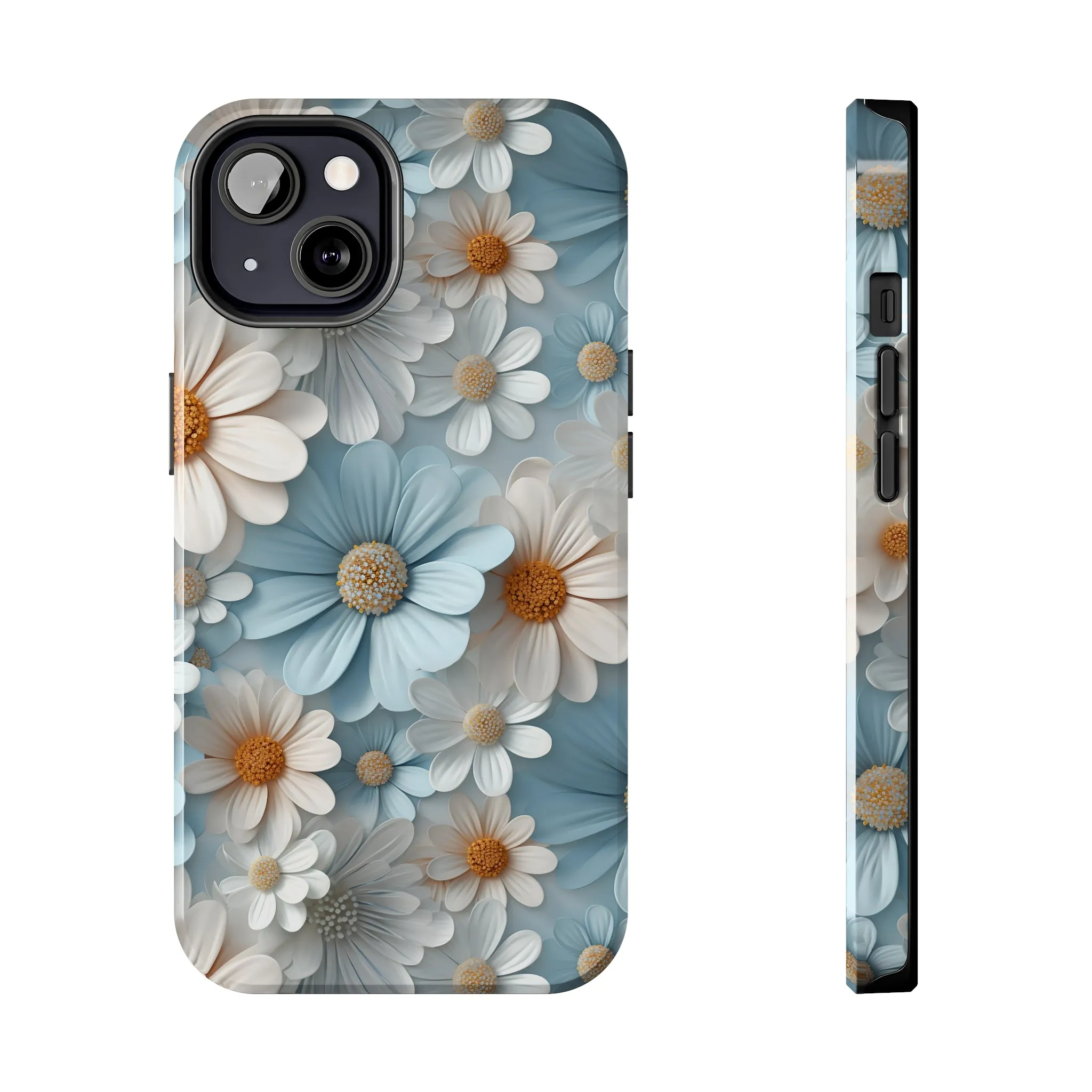 3D Daisy Digital print Design Tough Phone Case compatible with a large variety of iPhone models, Gift, Phone Case