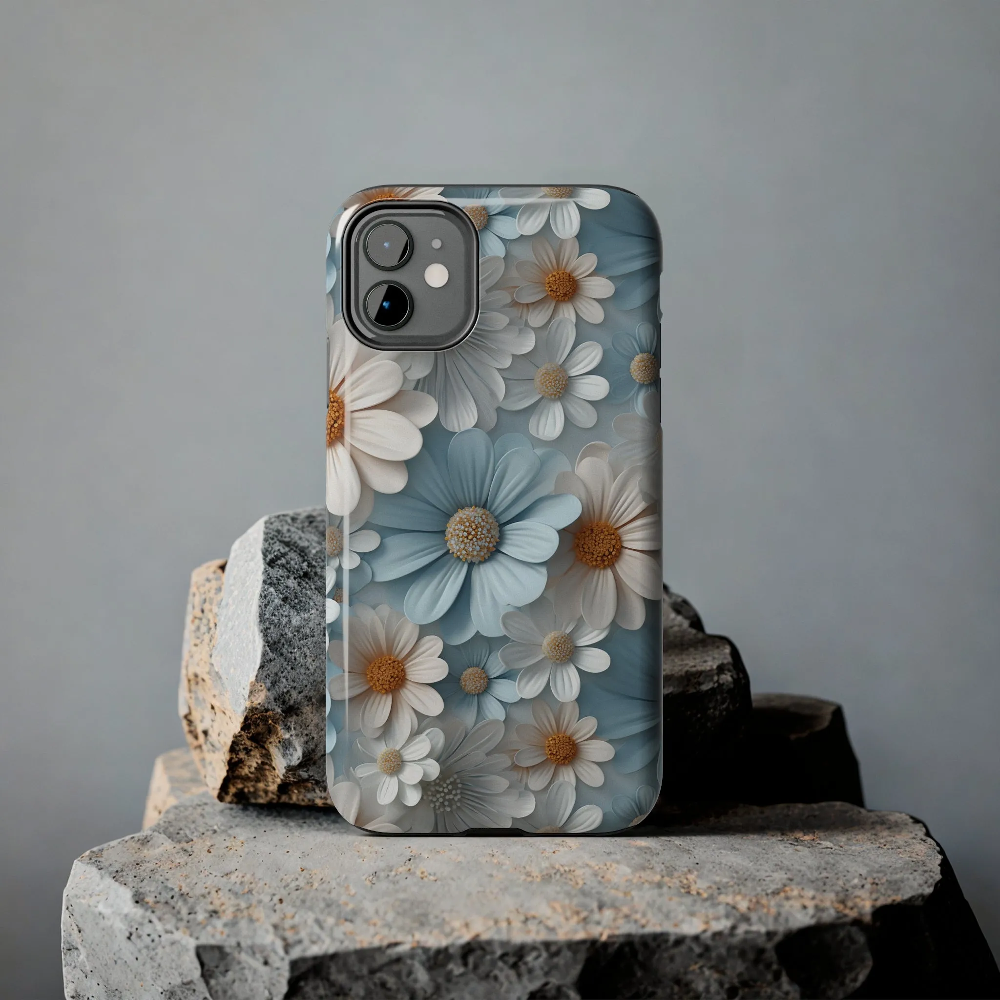 3D Daisy Digital print Design Tough Phone Case compatible with a large variety of iPhone models, Gift, Phone Case