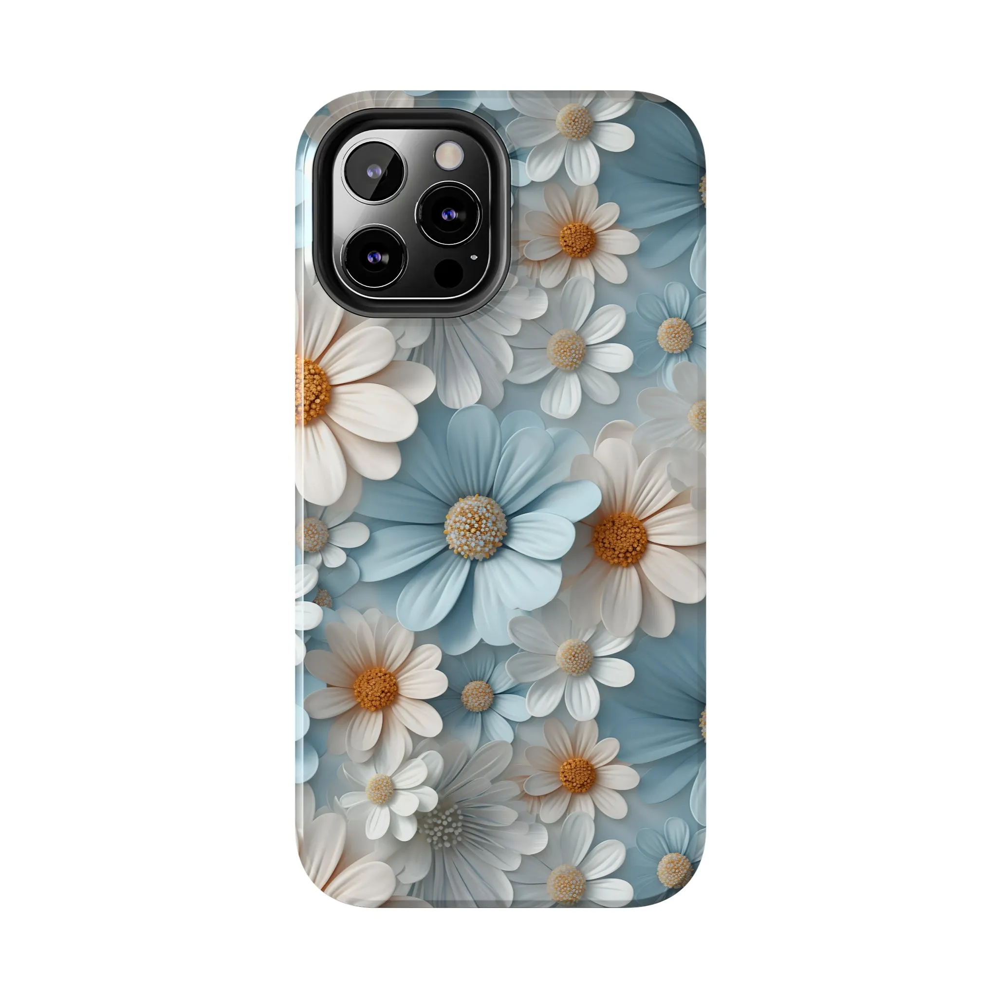 3D Daisy Digital print Design Tough Phone Case compatible with a large variety of iPhone models, Gift, Phone Case