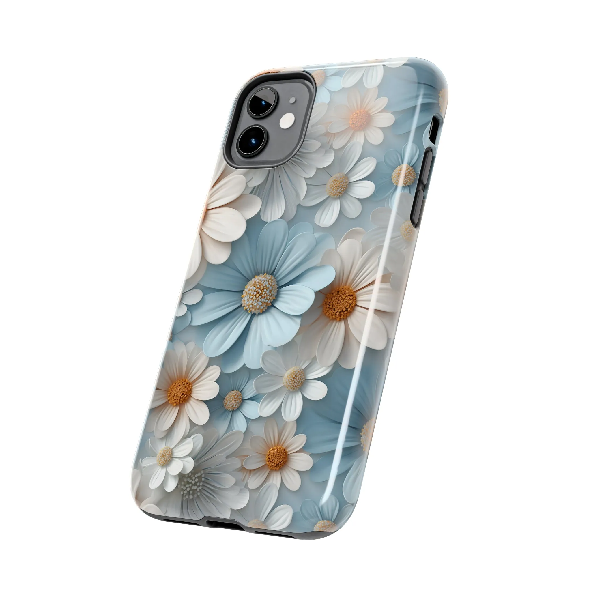 3D Daisy Digital print Design Tough Phone Case compatible with a large variety of iPhone models, Gift, Phone Case