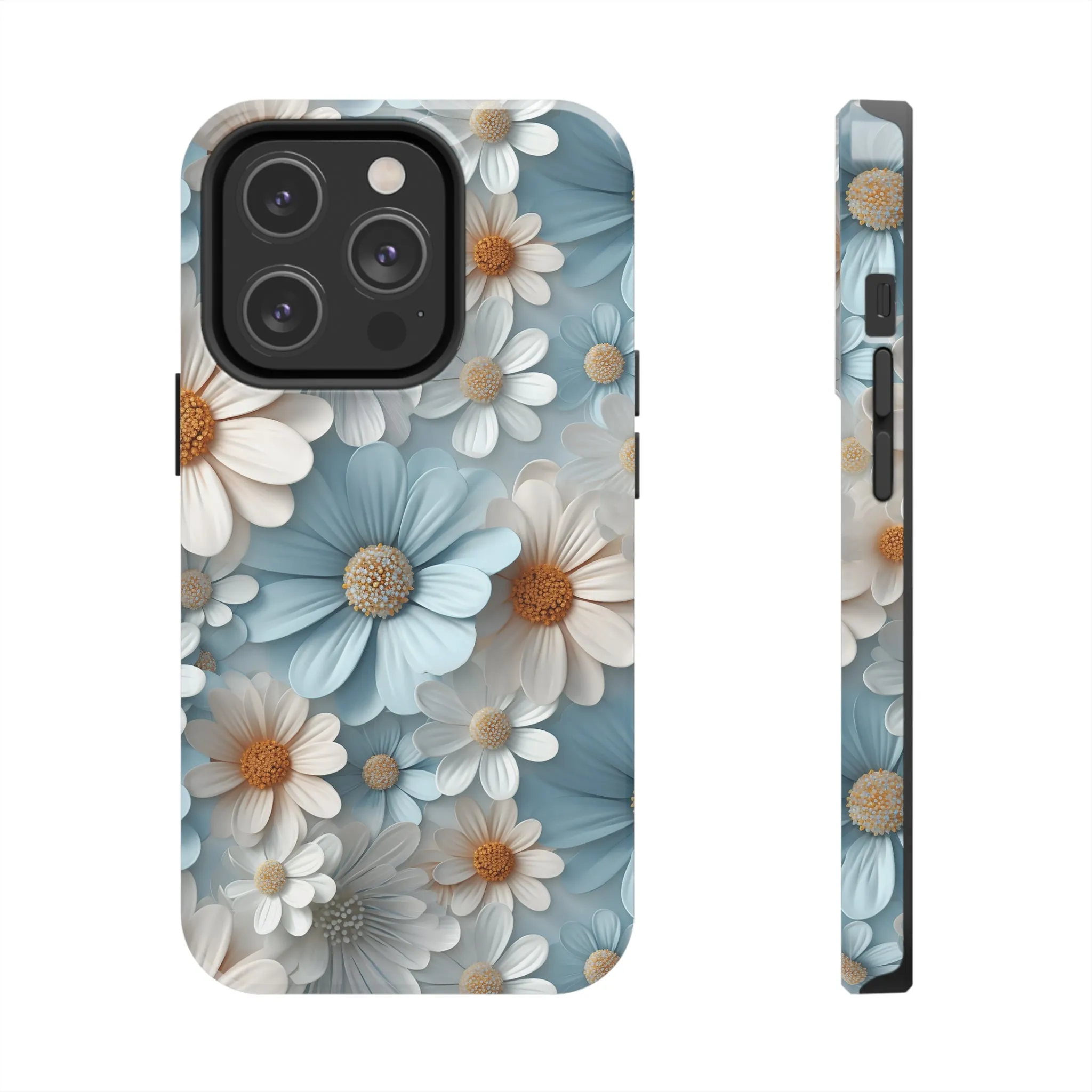 3D Daisy Digital print Design Tough Phone Case compatible with a large variety of iPhone models, Gift, Phone Case