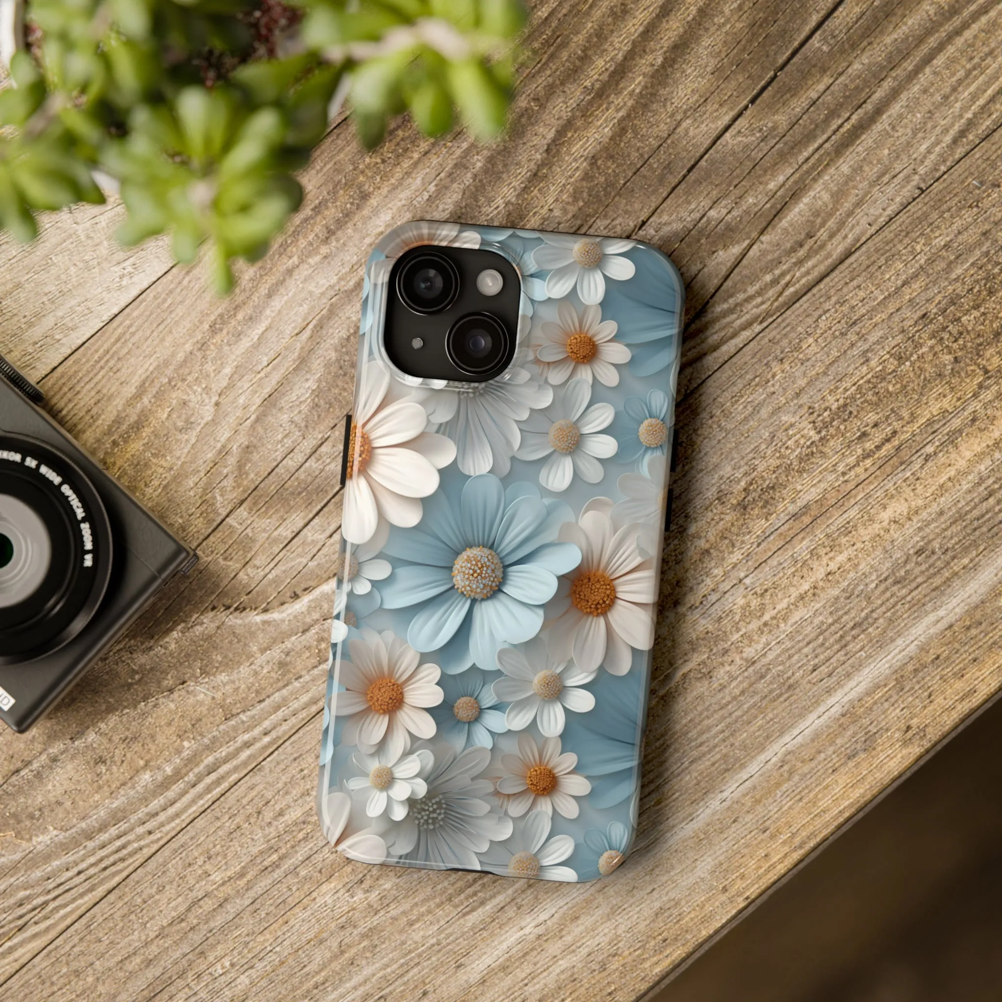 3D Daisy Digital print Design Tough Phone Case compatible with a large variety of iPhone models, Gift, Phone Case