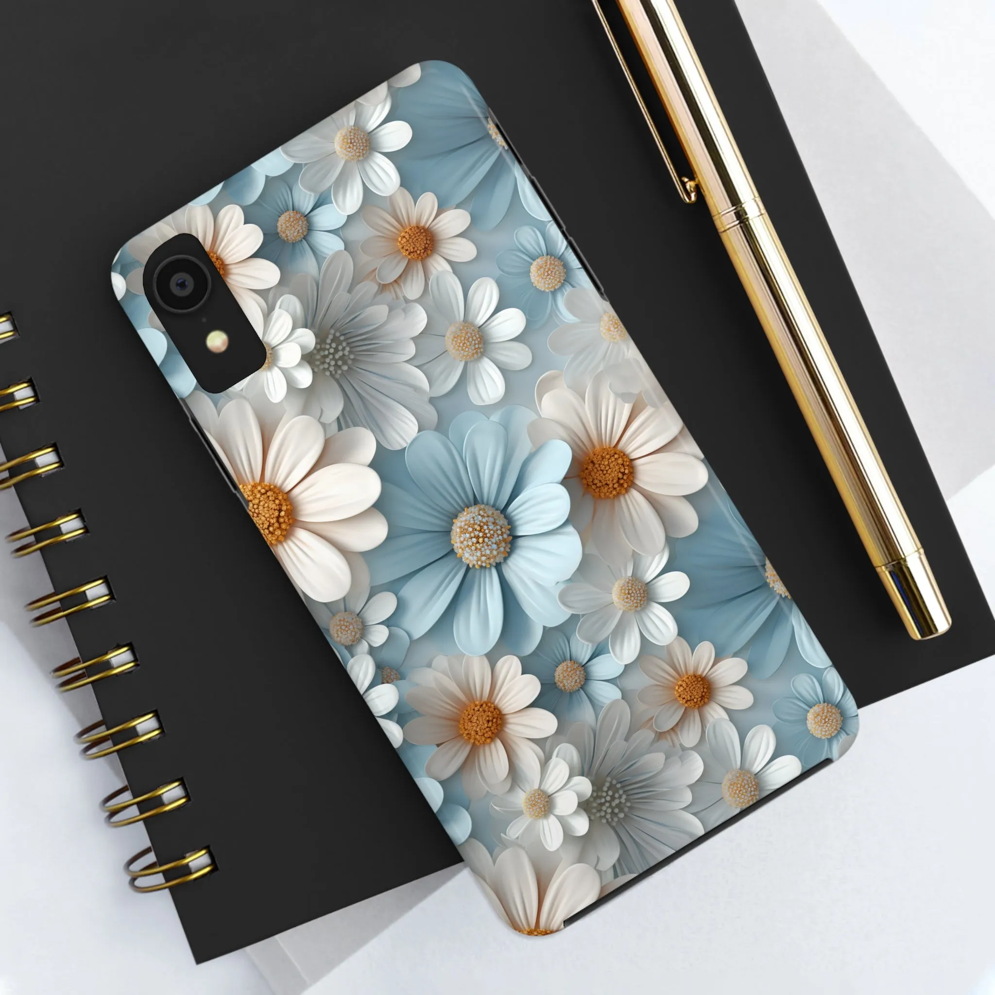 3D Daisy Digital print Design Tough Phone Case compatible with a large variety of iPhone models, Gift, Phone Case