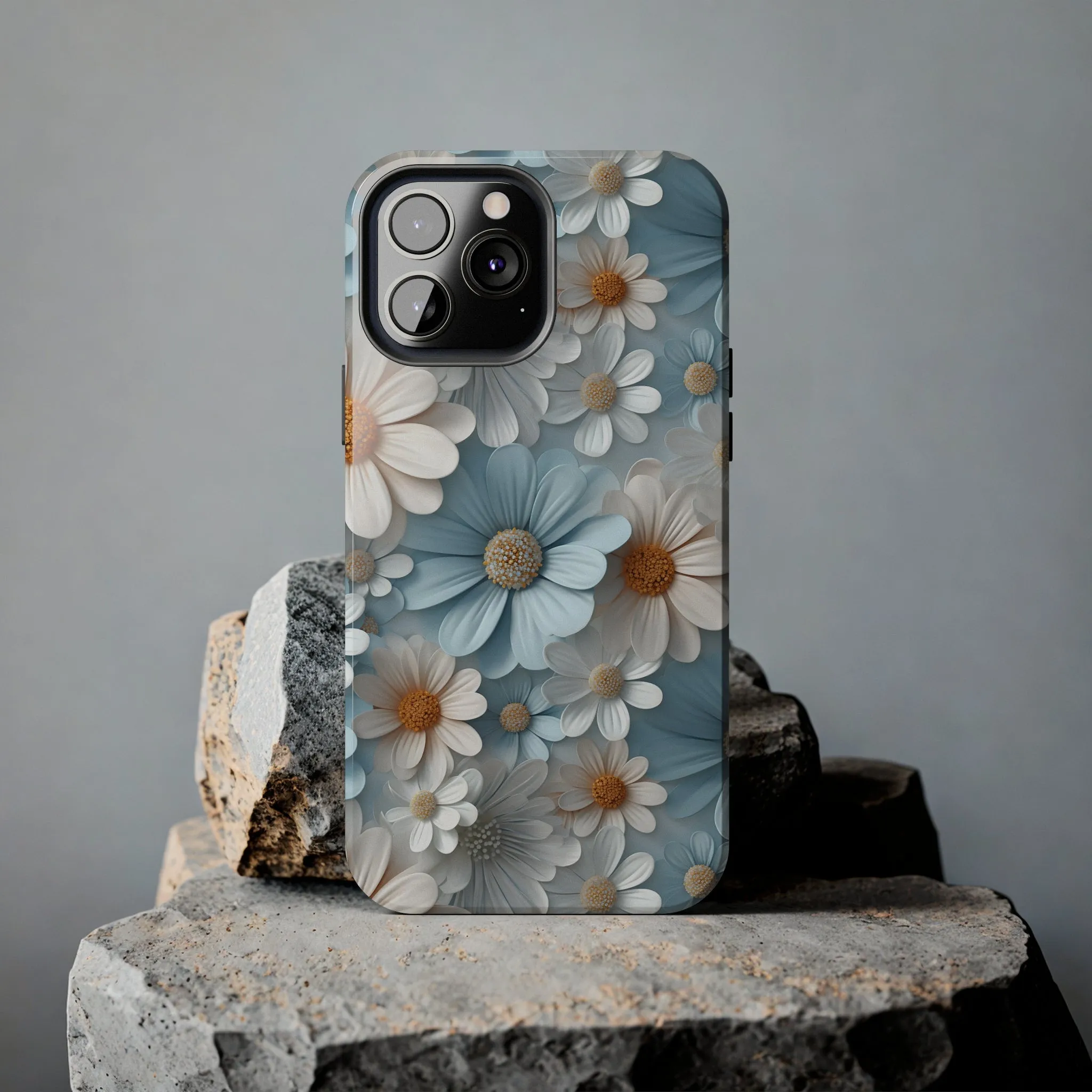 3D Daisy Digital print Design Tough Phone Case compatible with a large variety of iPhone models, Gift, Phone Case