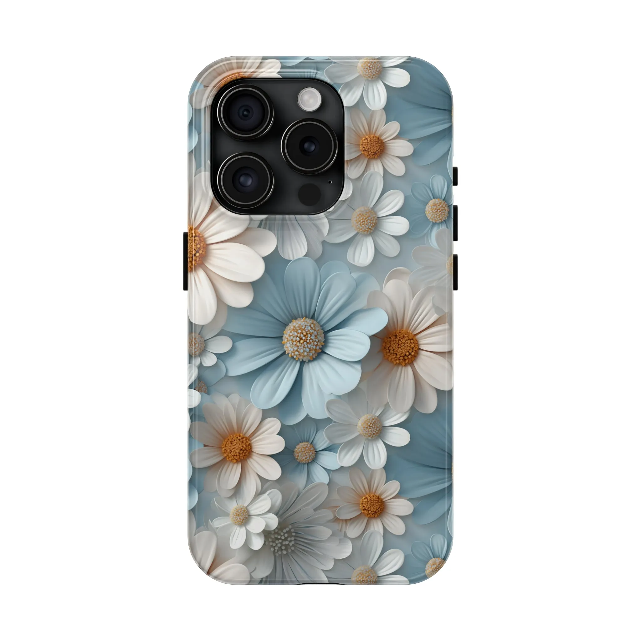 3D Daisy Digital print Design Tough Phone Case compatible with a large variety of iPhone models, Gift, Phone Case