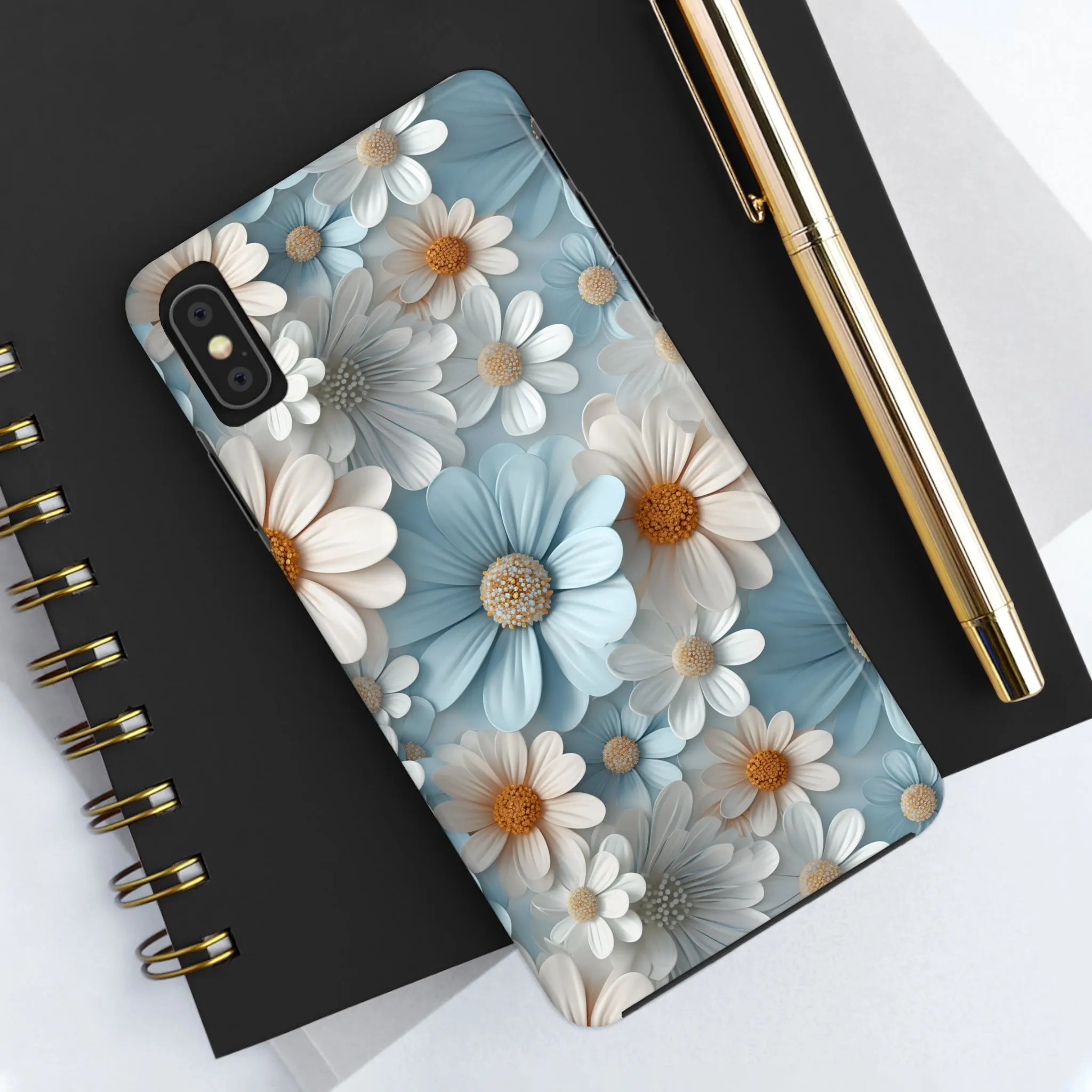 3D Daisy Digital print Design Tough Phone Case compatible with a large variety of iPhone models, Gift, Phone Case