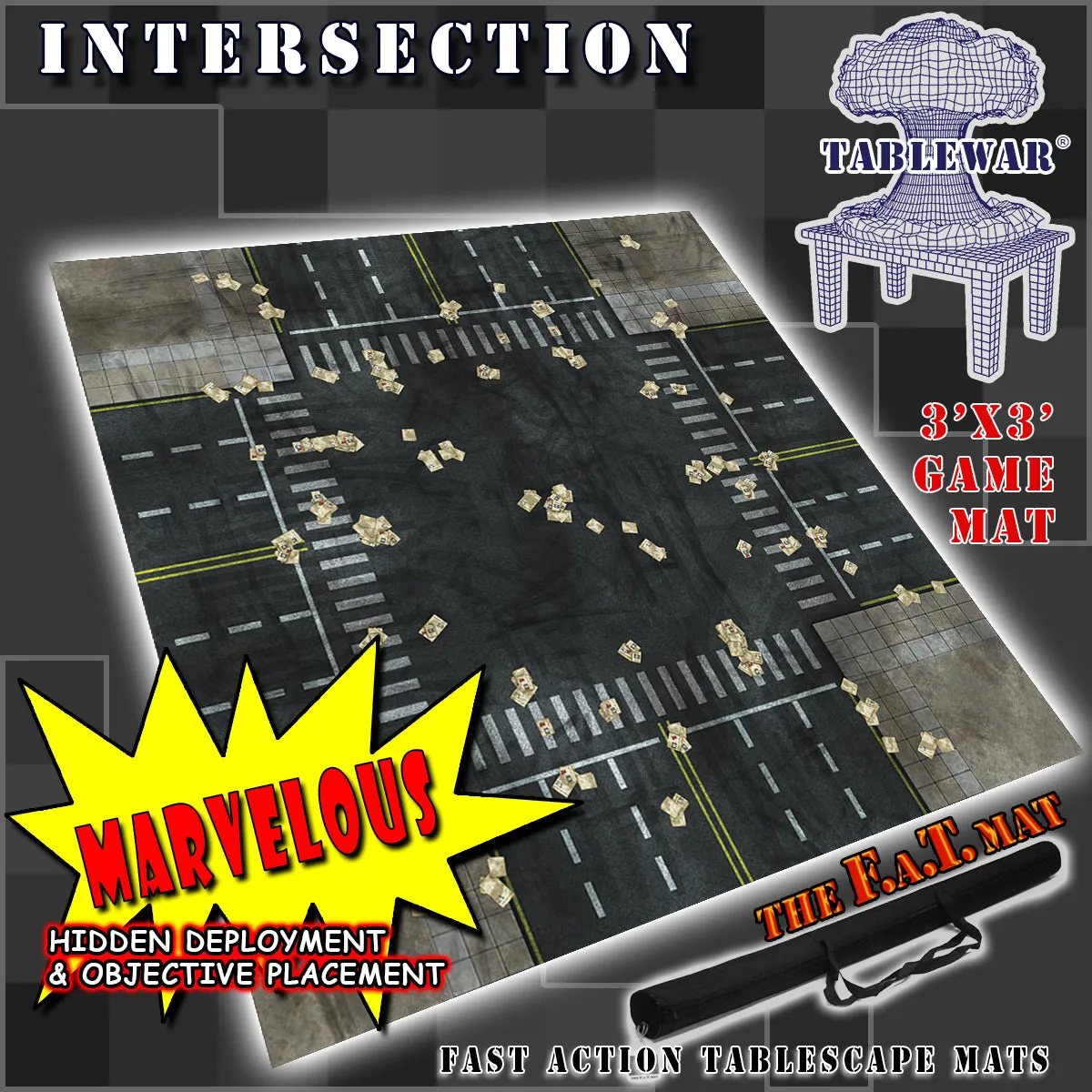 3x3 'Intersection' F.A.T. Mat Gaming Mat