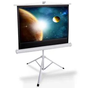 40-Inch Video Projector Screen - Manual Roll-Up & Fold-Out Projection Display, Tripod Stand Style