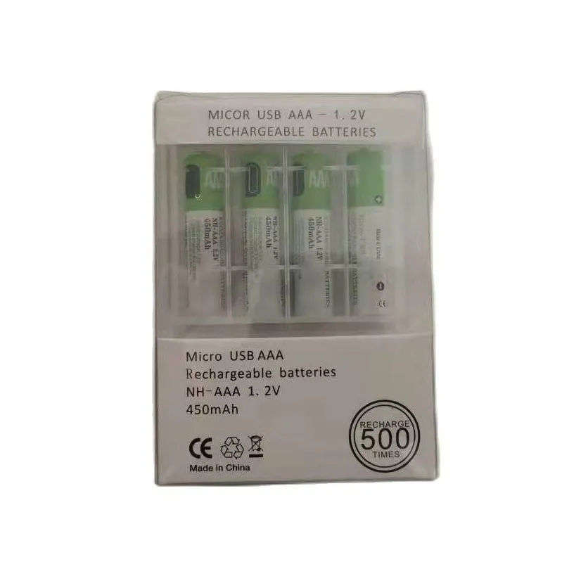 4X AAA NIMH BATTERIES W/ USB RECHARGE CABLE