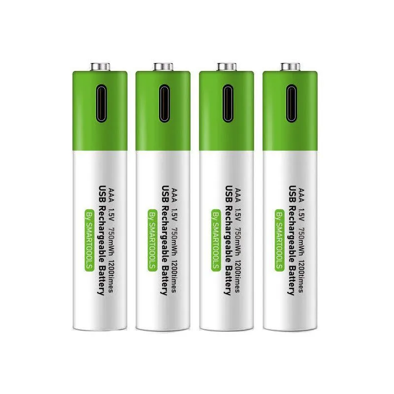 4X AAA NIMH BATTERIES W/ USB RECHARGE CABLE