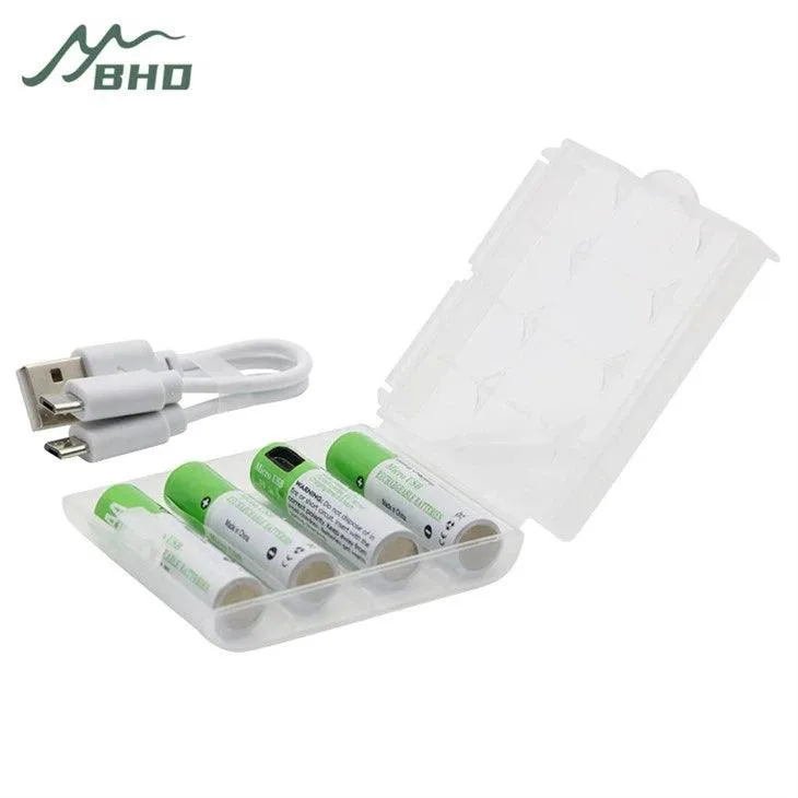 4X AAA NIMH BATTERIES W/ USB RECHARGE CABLE