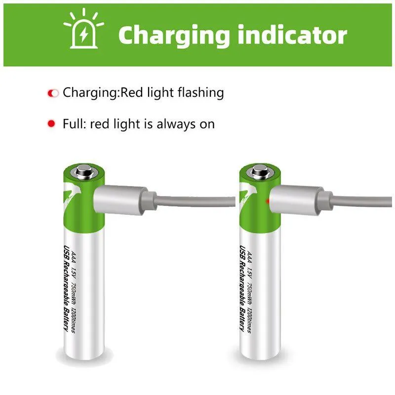 4X AAA NIMH BATTERIES W/ USB RECHARGE CABLE