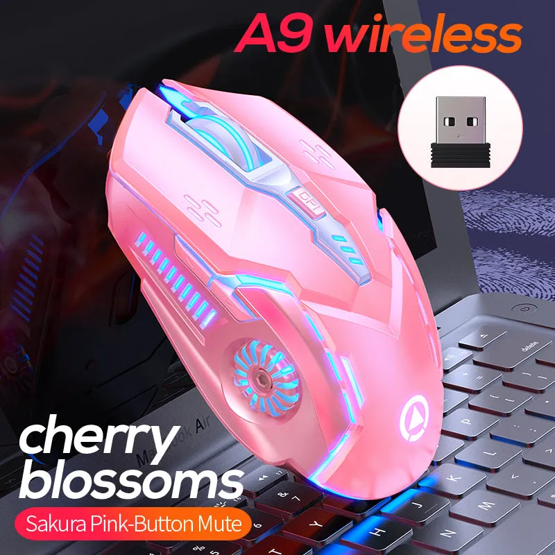 A9 Wireless Gaming Mouse 7-Colour Breathing Backlit 6-Button