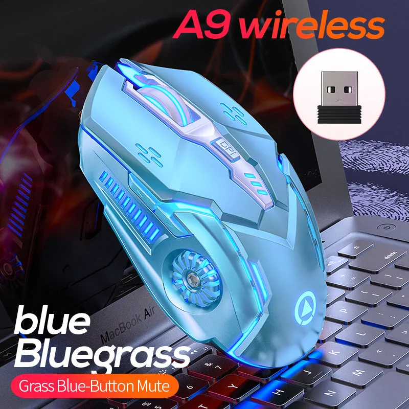 A9 Wireless Gaming Mouse 7-Colour Breathing Backlit 6-Button