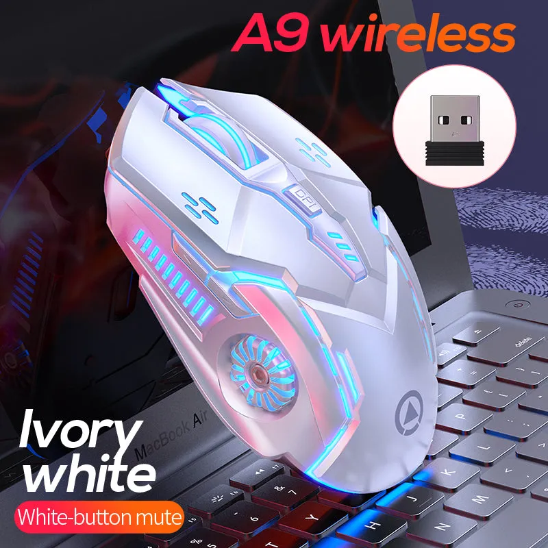 A9 Wireless Gaming Mouse 7-Colour Breathing Backlit 6-Button