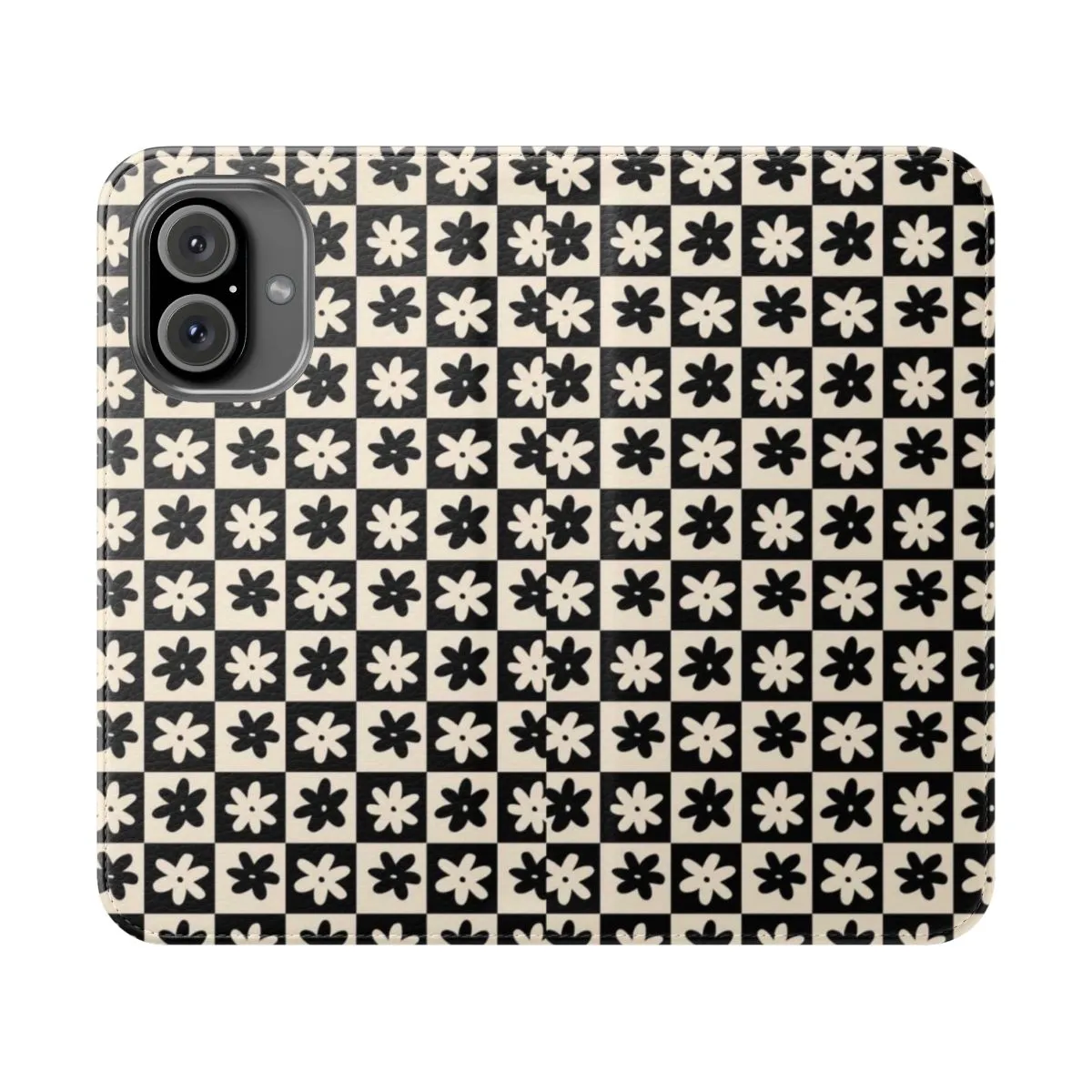 Aesthetic Y2K Floral Phone Case - Minimalist Black Cover